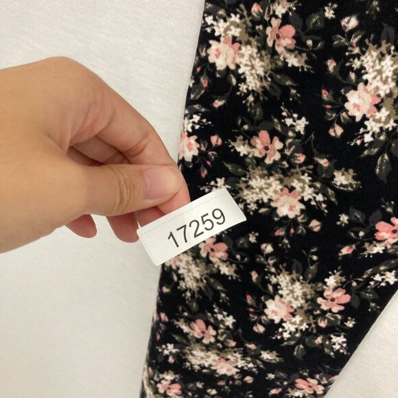 Club Monaco Black Multi Color Floral Corduroy Slim Pants size 10 - Picture 12 of 12